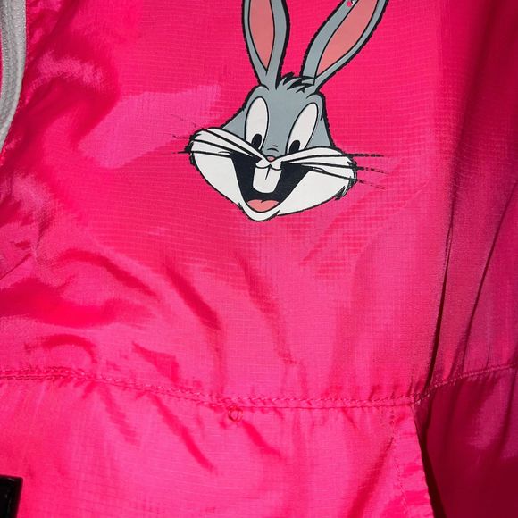 Members Only windbreaker looney tunes Women's XL pink pullover jacket Bugs Bunny - Picture 4 of 12